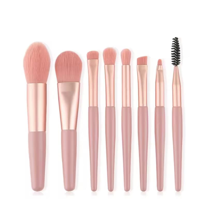  Professional Makeup Brush Set 8pcs Eye Shadow Concealer Foundation Eyeliner for Face Lips Handled Lip Liner Box Included