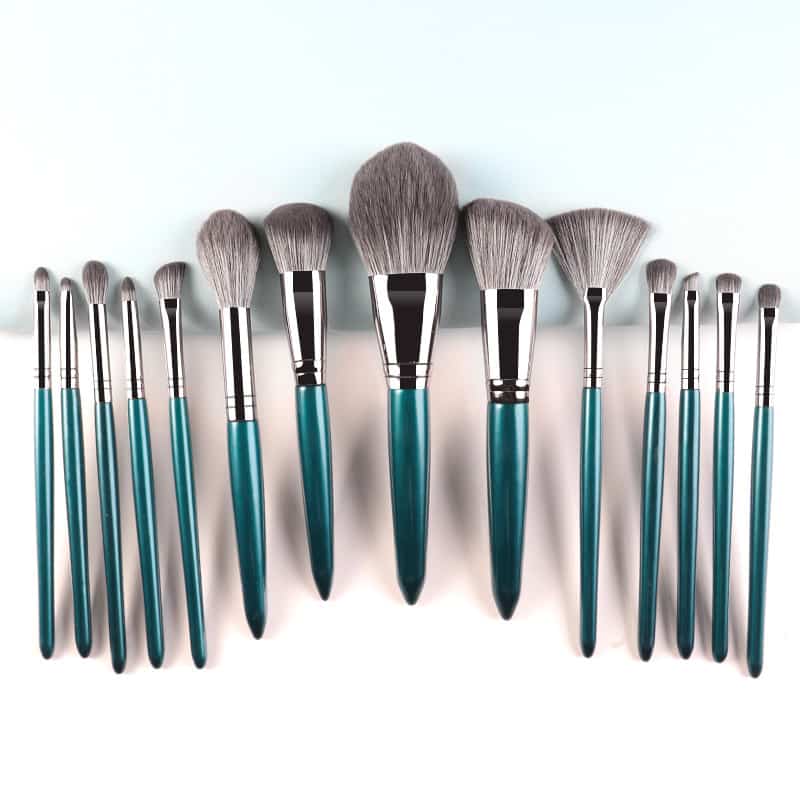 Professional Customized Vegan Natural Hair Cleaner Tools Wholesale 14 Pcs Makeup Brush Set