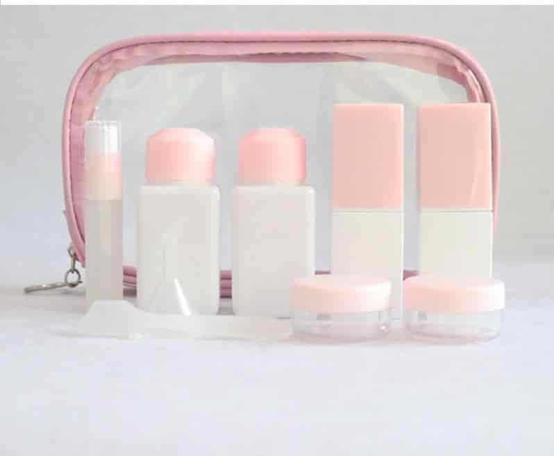 High Quality Plastic Skin Care Packaging Cosmetics Lotion Toner Bottle Travel Kit 