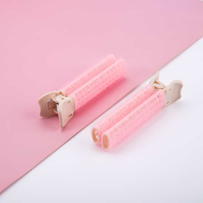 Pink Plastic Duck Teeth Hair Roller Leverage Wave Lazy Hair Roller