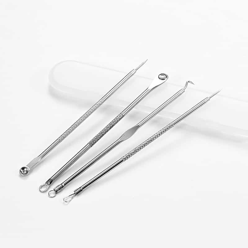 Beauty Tools Stainless Steel Blackhead Remover Extractor Tool Curved Comedone Pimple Acne Removal Kits
