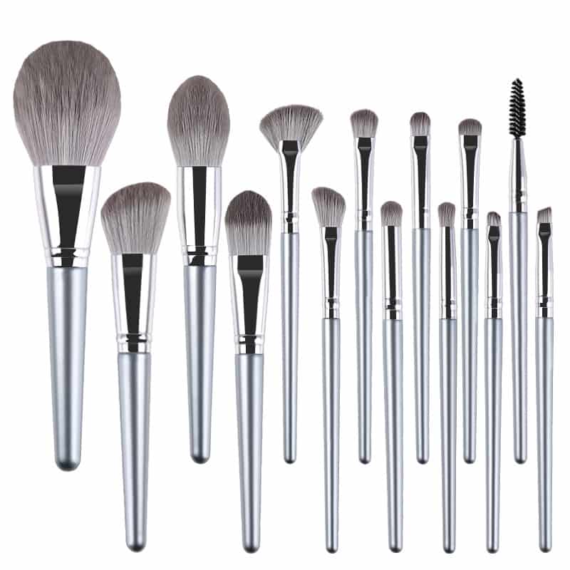 High Quality Foundation Makeup Brushes Silver Handle Professional Makeup Brush Set