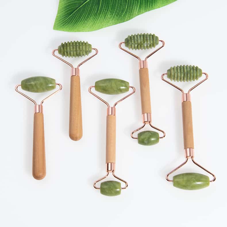Anti Aging Facial Gua Sha Jade Spikey Roller for Face Massage Skin Care Tool