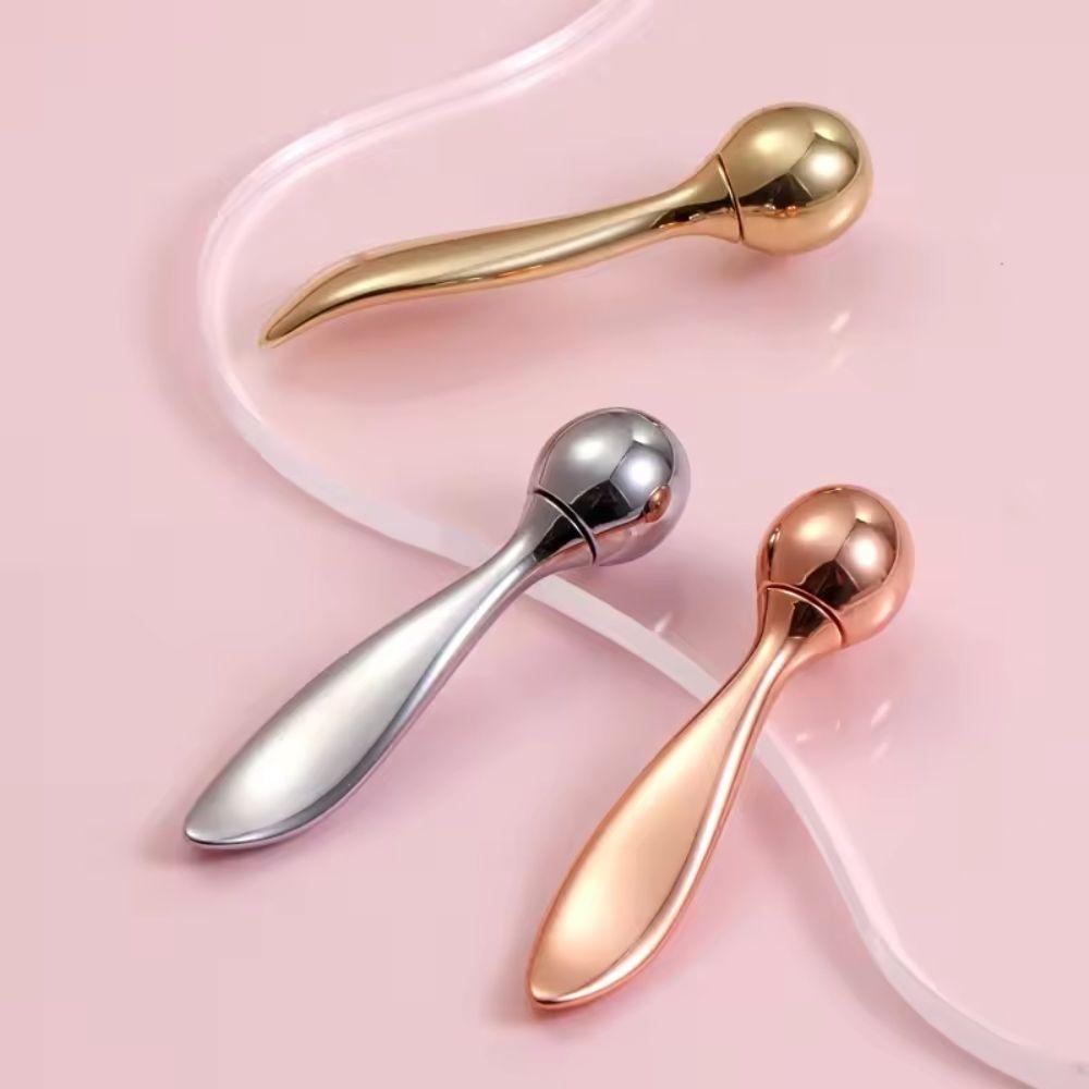 Personal Label Mini Gold Face Cream Applicator Small Metal Cosmetic Spoon Zinc Alloy Cosmetic Spatula for Skin Care