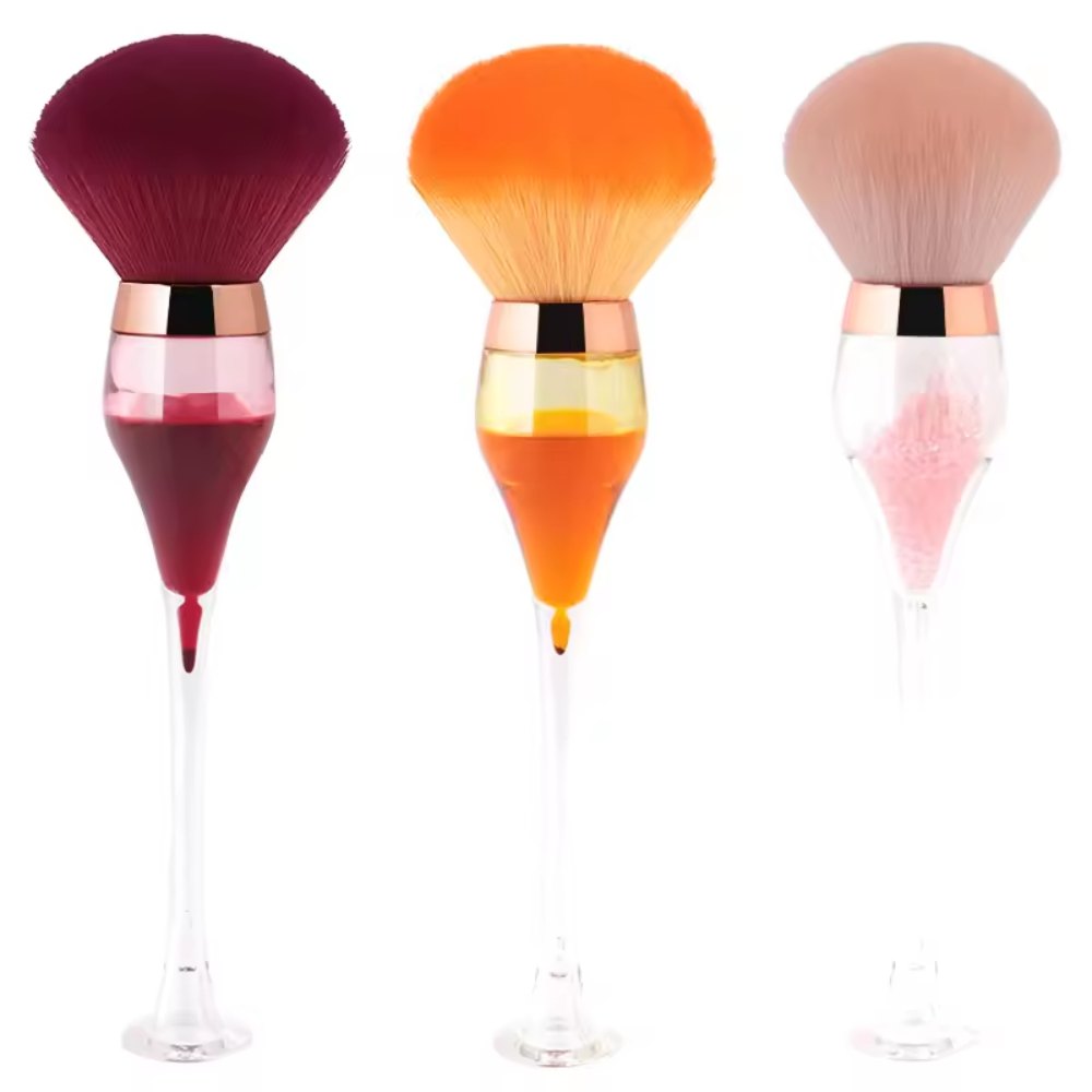 Plastic Handle Eco-friendly Bristles Personalized Makeup Brush Unique Appearance Custom logo Loose Powder Brush