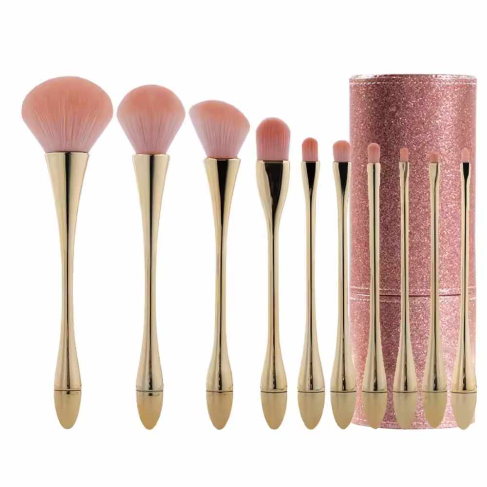 Hot Sale 10pcs Makeup Brush Custom Logo High Quality Synthetic Fibre Hair Beauty Tools Makeup Brush Set