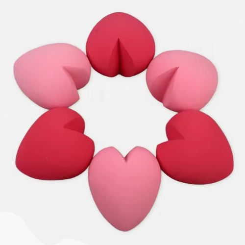 Fashion Valentine's Day Pink Red Heart Shape Facial Beauty Power Puff Cosmetic Makeup Blender Sponges
