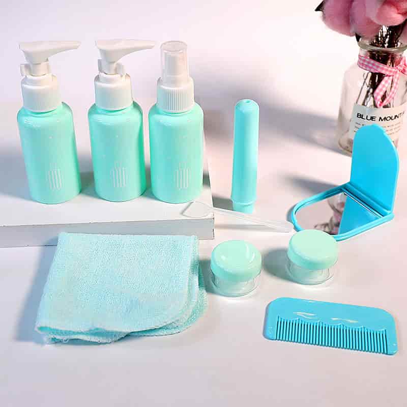 Blue colour Travel Kit PET Pump Sprayer Empty Cosmetic Packaging Set Plastic Bottle for Cream.jpg
