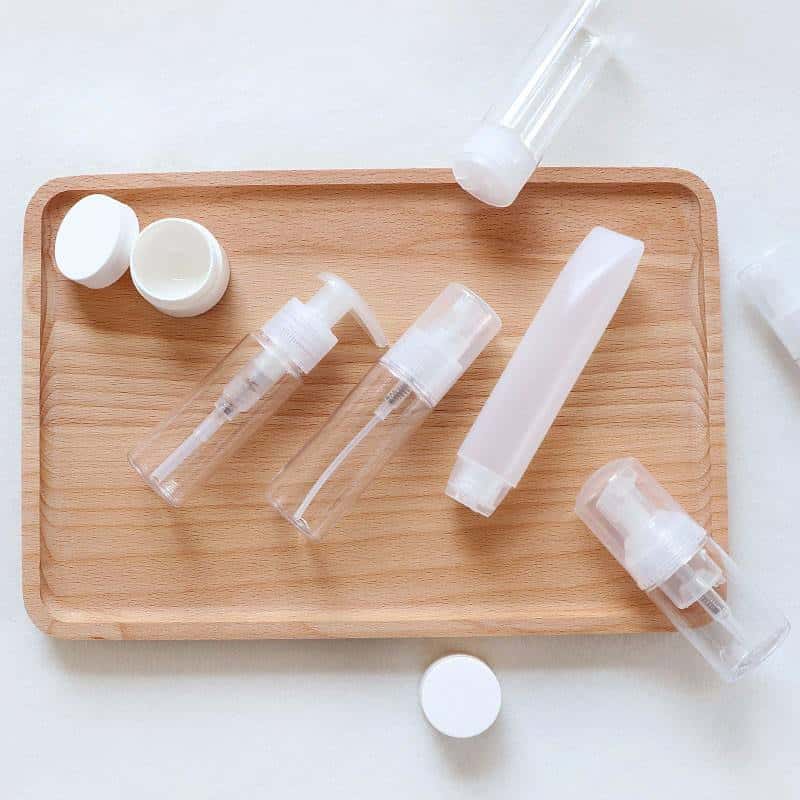 Travel Cosmetics Bottle Set Plastic Travel Kit With PVC Bag .jpg