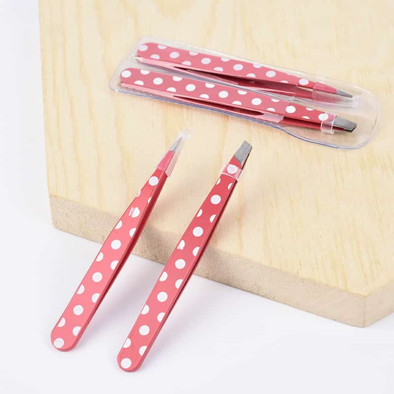 Pink Dots Coating Eyebrow Tweezers .jpg