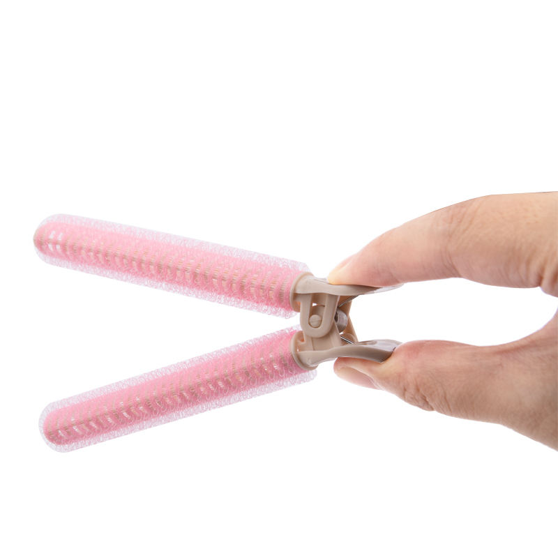 Pink Plastic Duck Teeth Hair Roller Leverage Wave Lazy Hair Roller.jpg