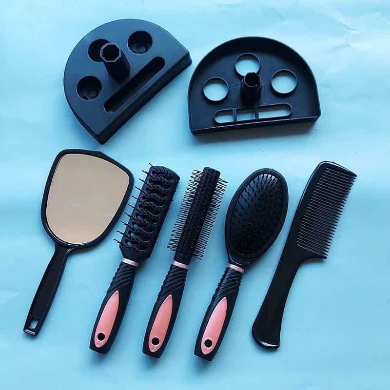Hair Styling Tool Set 5-Pack Comb Brush Set with Mirror Hair Brush Holder Professional Massage Comb.jpg