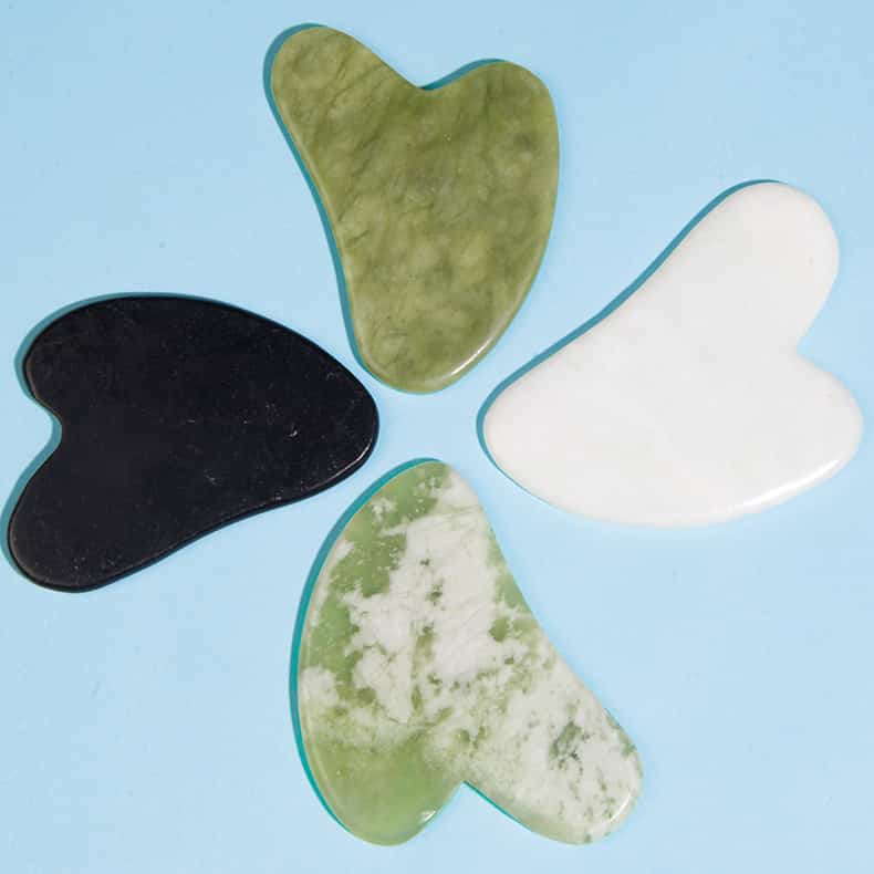 Wholesale Green Gua Sha Tools Scraping Massage Gua Sha Stone for Beauty Cheap Xiuyan Jade Guasha Plate.jpg