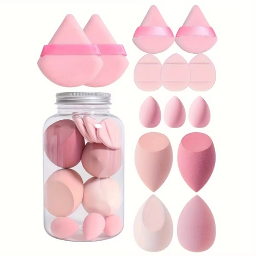 Wet and Dry Makeup Tool Set Waterdrop-Shaped Air Cushion Powder Puff and Finger Puff for Loose Makeup Beauty Sponge.jpg